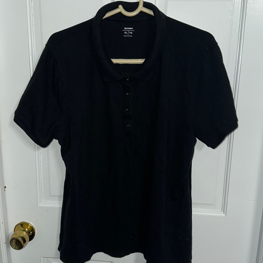 Women's old navy black polo collar shirt size xl